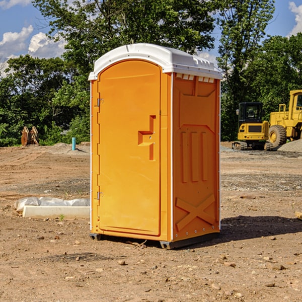 how often are the porta potties cleaned and serviced during a rental period in Elco